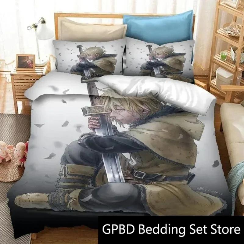 3D Print Anime Vinland Saga Bedding Set Double Twin King Duvet Cover Comforter Pillowcase Boys Girls Adults Bedroom