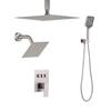 Shower Faucet Set, 305 mm Ceiling Mount Rainfall Shower System with 152 mm Wall Mount Head and 4 in 1 Handheld Spray, Rotatable 3-Function Dual Rain