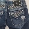 ZYLLO Streetwear Vintage Jeans Y2K Clothes Womens Vintage Pocket Sequin Washed Blue Baggy Jeans Mid Rise Slim Fit Trousers