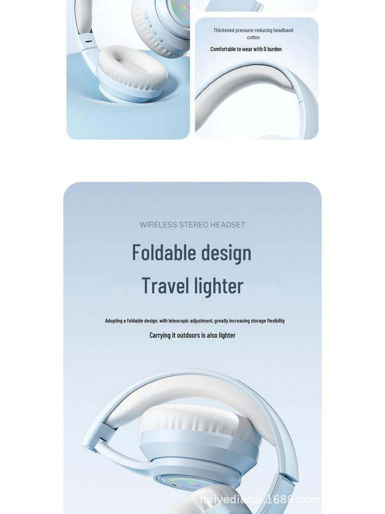 SD-04 Wireless Bluetooth Over-Ear Luminous Bass Gaming Headset