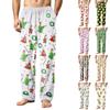Men's Christmas Print Casual Pants with Pockets Color Trousers