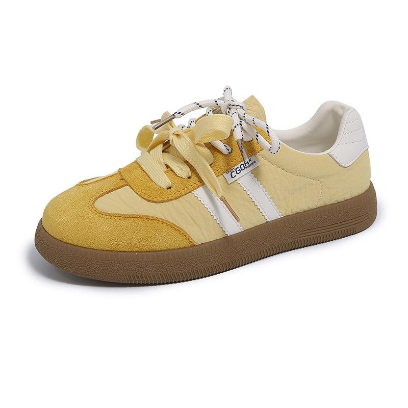 

Ретро кроссовки для тренировок из мягкой кожи, женские, весна-осень 2025, повседневные кеды на плоской подошве, спортивная обувь, универсальные кроссовки Форреста Гампа 40 жёлтый