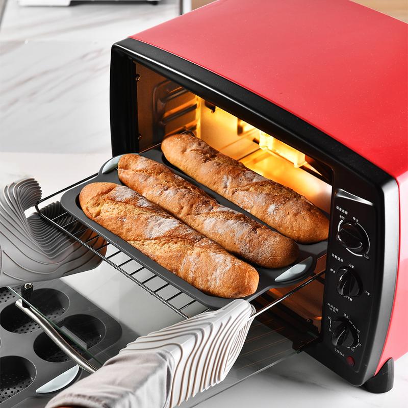 Silicone Baking Mold 3 & 8 Grid Nonstick Loaf Pan Resistant Bakeware For Homemade Bread Sausage Roasting