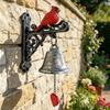 Cardinal Bird Vintage Wall Mounted Bell, American Resin Doorbell Ornament for Porch Outdoor Decor