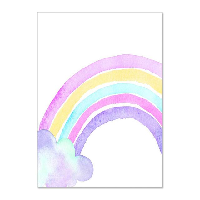 Unicorn Cloud Rainbow Wall Art Canvas Painting Nursery Posters And Prints Wall Pictures Baby Kids Room Décor No Frame