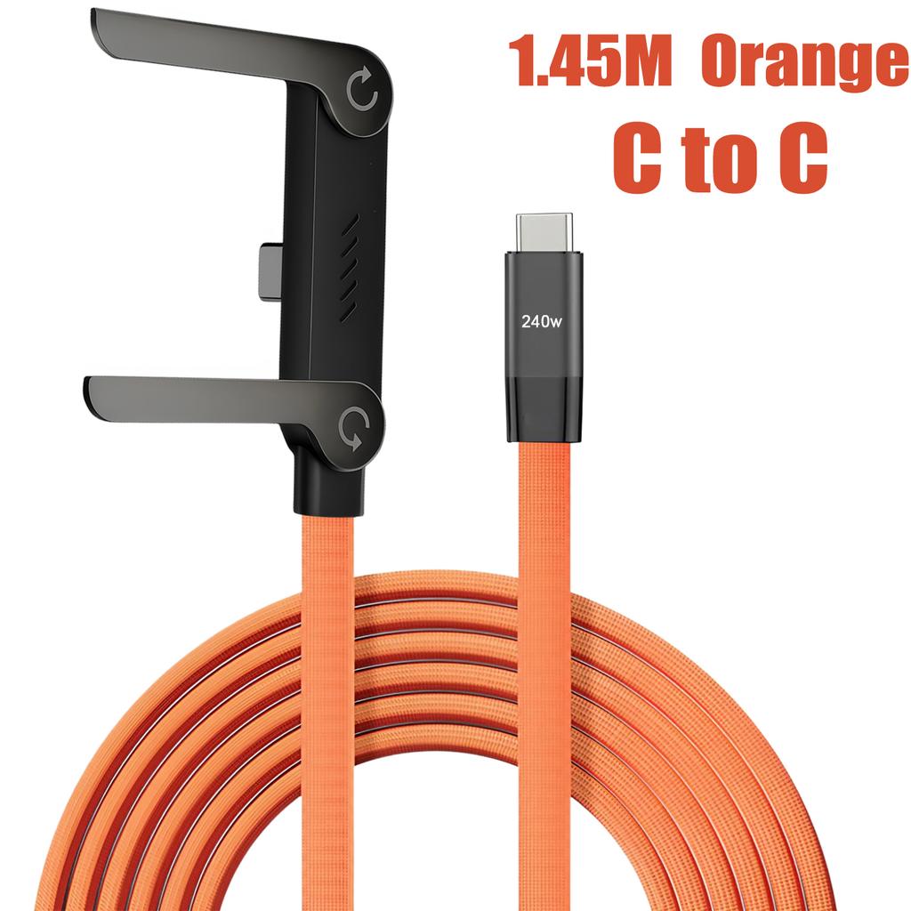 111W 1 in 1 USB A/Type C Fast Charging Cable With Foldable Phone Holder Type-C Quick Charge Data Wire For IPhone11 16 17 Samsung