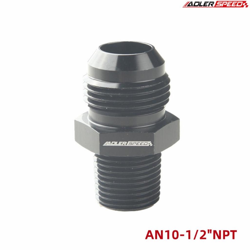 AN3/AN4/AN6/AN8/AN10/AN12 To 1/8" / 1/4" 3/8" 1/2" 3/4" 1"NPT Straight Fuel Hose Adapter Pipe Thread Fitting Black