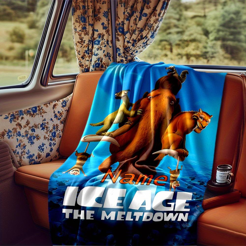 Ice Age Characters And Meltdown Scene Blanket Personalized Name Soft Comfortable Stylish Blanket Car Blanket Perfect For Travel Camping Outdoor Home