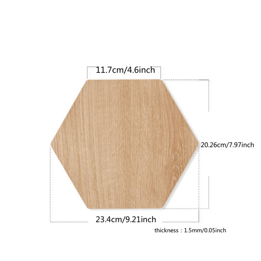6pcs Hexagonal self-adhesive wallpaper waterproof stickers TV background wall decoration wood grain tile wallpaper