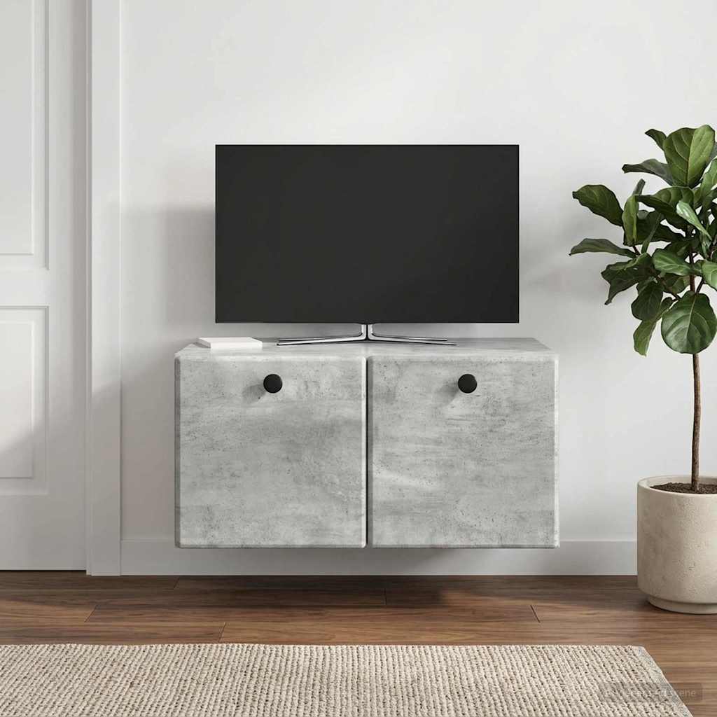 Wall Mounted TV Cabinet 59.5 x 41 x 30 cm Concrete Grey