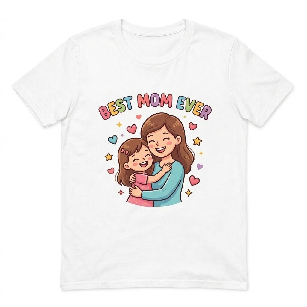Best Mom Ever T-Shirt Black Graphic Tee Mother s Day Gift Streetwear Unisex XXXXL