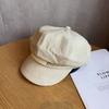 Letter Material Pu Curved Brim Octagonal Cap Cold Season Accessories Fashion