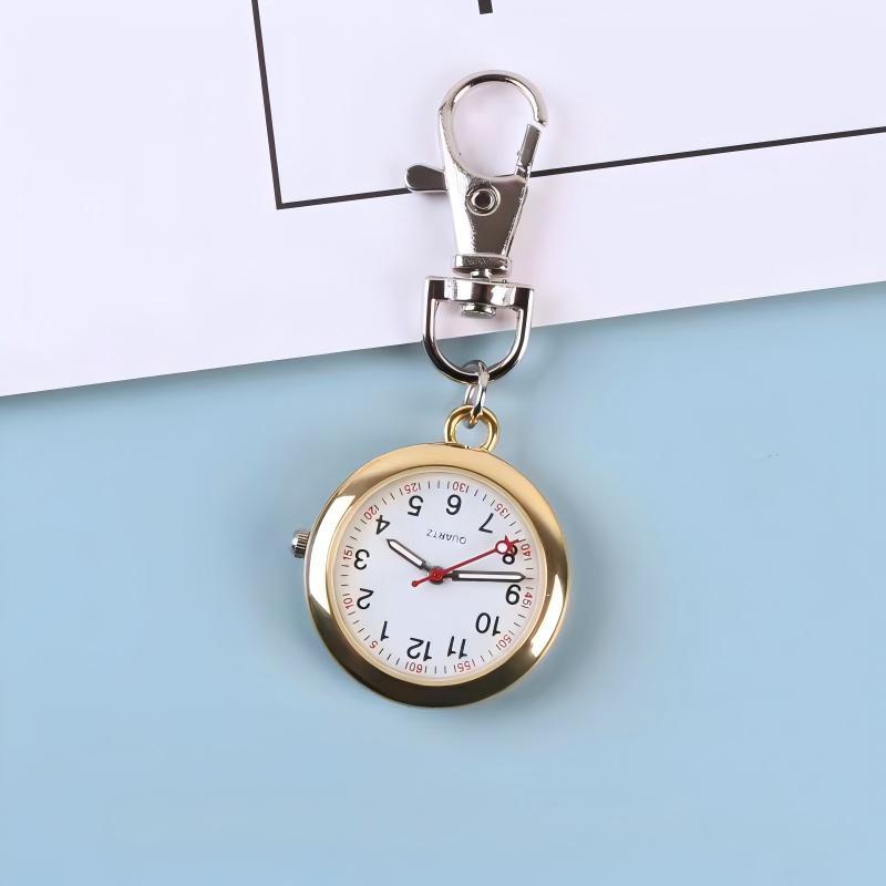 Keychain Pocket Watch Quartz Analog Nurse Fob Watch Clip On Mini Pendant Watch Minimalist Watches For Medical Staff Student Exam