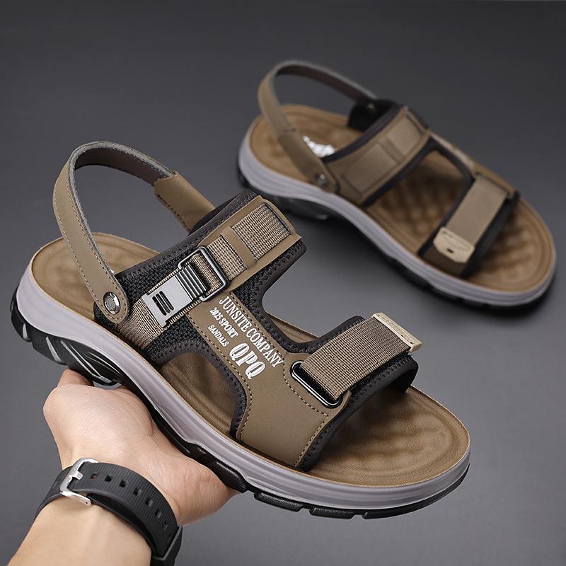 Fashion Open-toe Soft Men's Sandals Comfortable Men Summer Shoes Non-Slip Beach Flats Mens Gladiator Sandals Quick Dry Casual Sneakers