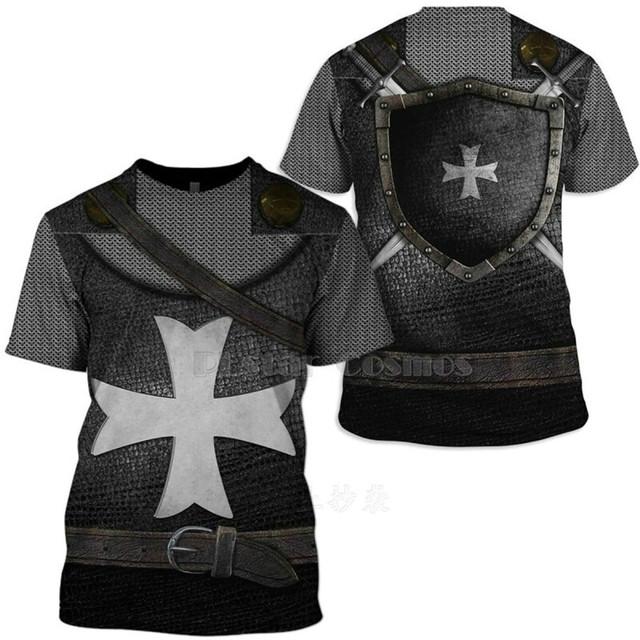 Dobře vypadající templářské oblečení s 3DT potiskem košil Harajuku s krátkým rukávem nejprodávanější letní novinka novinka