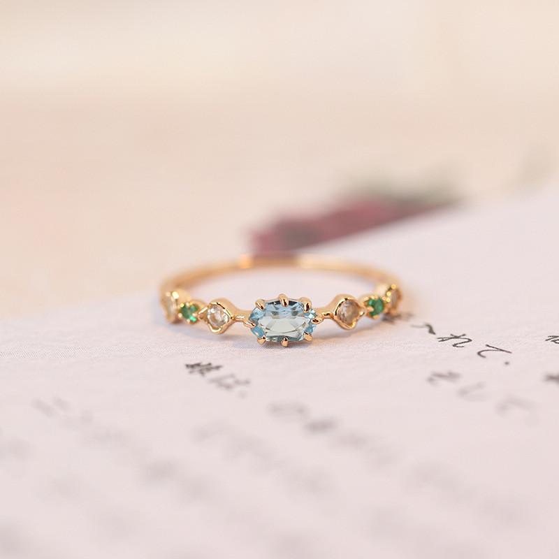 Open Ring Fashionforward With Captivating Blue Topaz Gemstone For Women Stylish Everyday Accessory