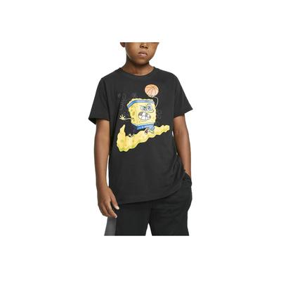 Cartoon SpongeBob Print Casual Short Sleeve T-Shirt Kids Tops Black CQ3859-010