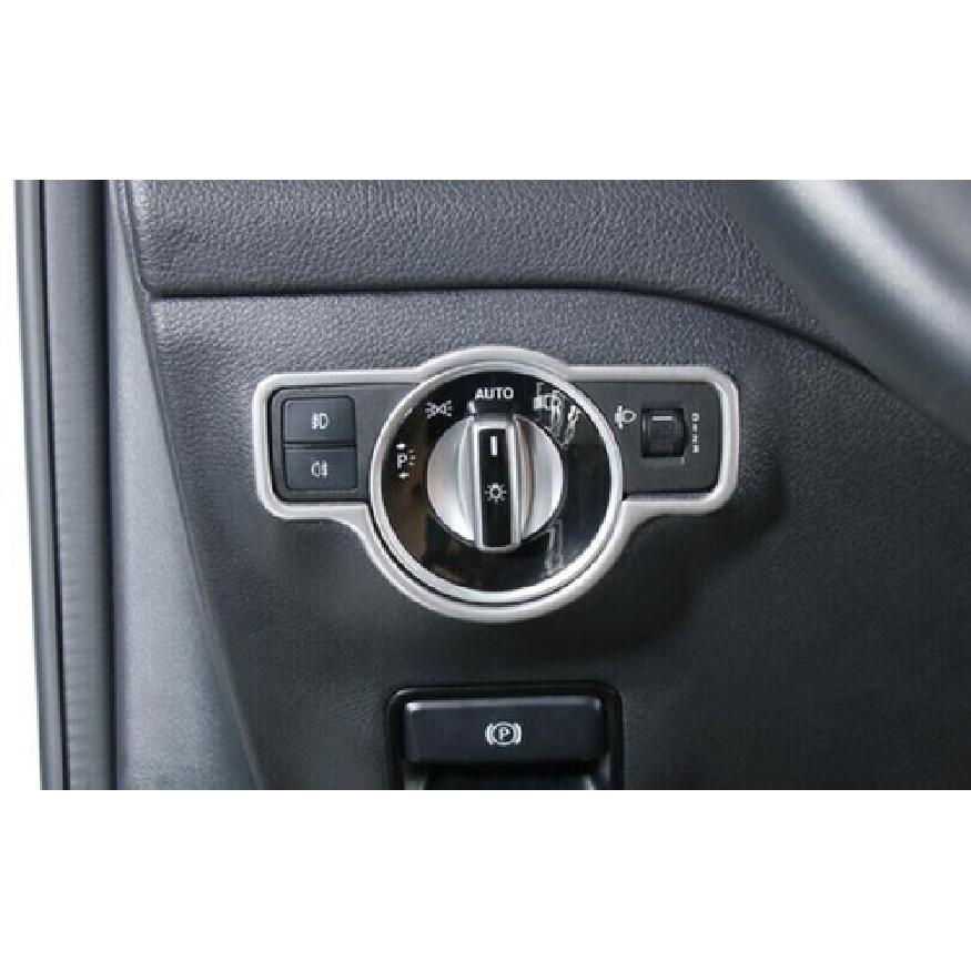 Control Button Ring Headlight Switch Silver Steel For Benz A-Class W177 -22