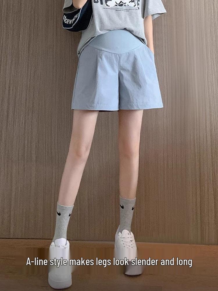 2026 Summer Maternity Wide-Leg Shorts - Lightweight Casual Wear for Petite Women