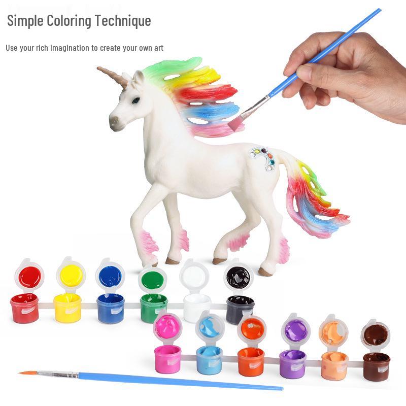 DIY Coloring Unicorn & Pegasus Mythology Toy Set for Kids
