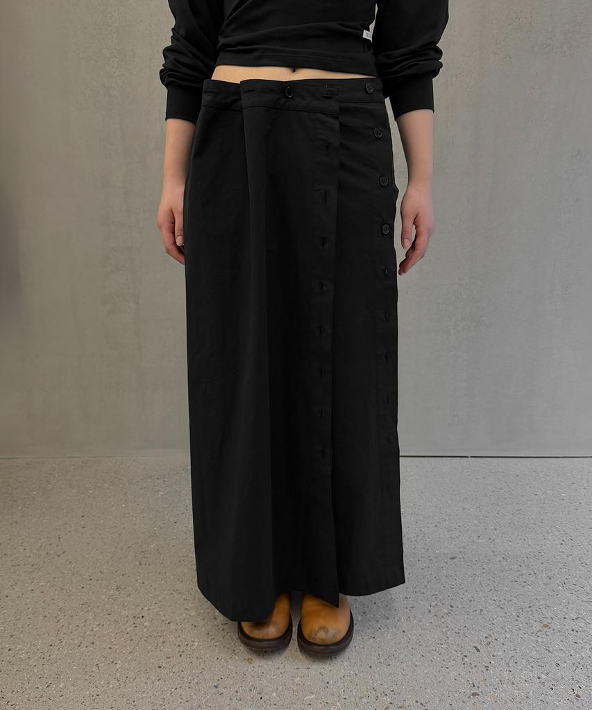 Tinsi Button Wrap Maxi Skirt