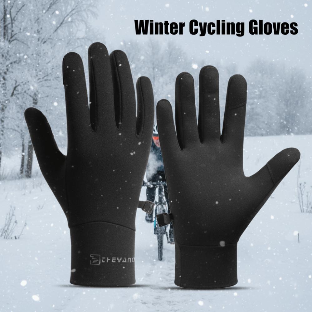 Anti Loss Thick Cycling Gloves Lock Buckle Warm Outdoor Gloves Winter Cycling Gloves  Outdoor