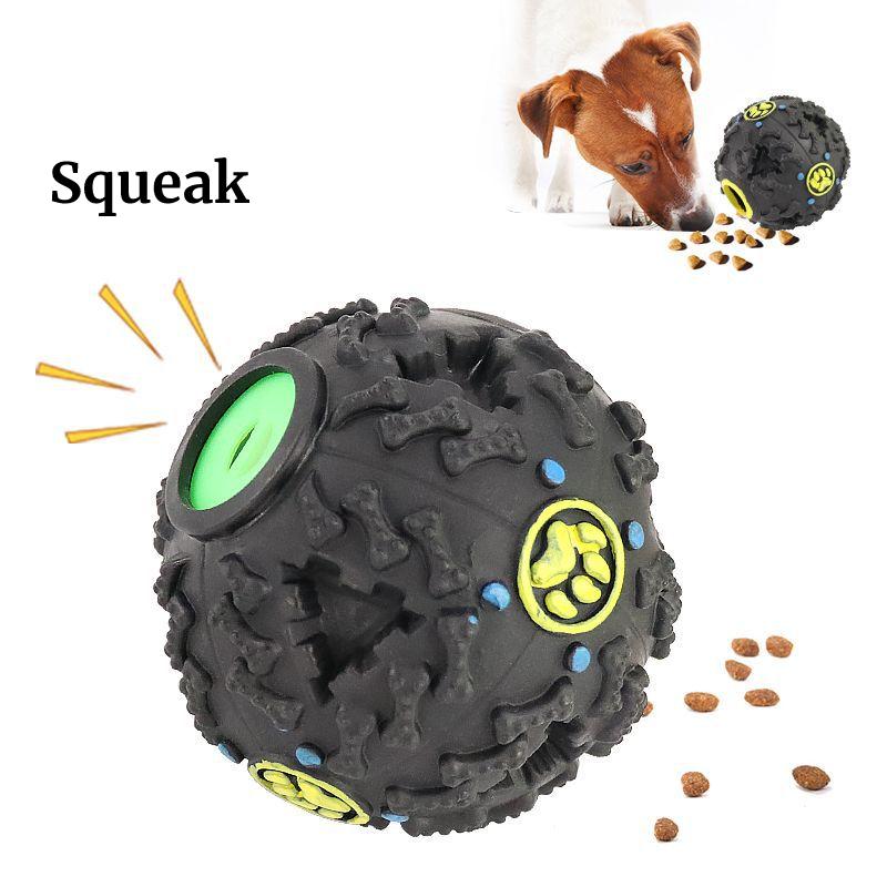 Dog Cat Pet Giggle Ball Tough Treat Sound Activity Training Squeaky Chew Fun Toy