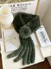 Rex Rabbit Fur Scarf Women's Winter New Tassel Ball Double-sided Warm Scarf Real Fur Collar