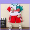 Stylish Ultraman Boys Summer Outfit Set Comfortable Cotton Short Sleeve Two Piece For Kids Aged 3 To 8 Years