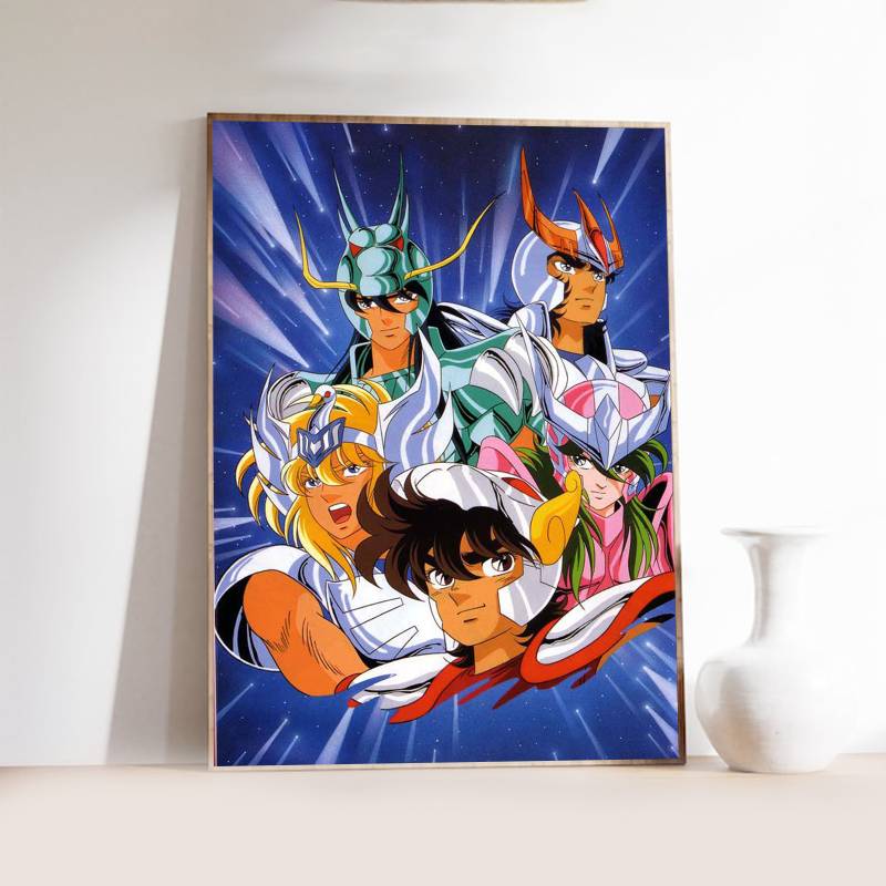 1PC Classic Anime S-Saint S-seiya Poster Self-adhesive Art Waterproof Paper Sticker Coffee House Bar Room Wall Decor
