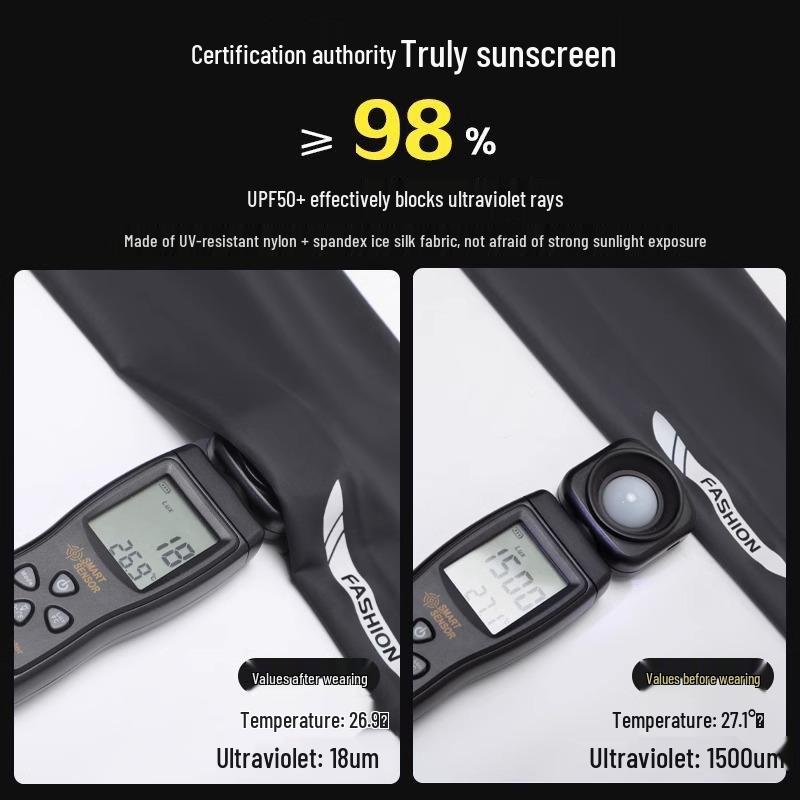 Manchons en soie glacée anti-UV: Protection Solaire Extra Longue pour Hommes & Femmes - Parfait pour le Cyclisme, la Pêche