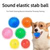 Langlebiger TPR Kauspielzeug Ball mit Dornen und Punkten Quietschendes Spielzeug für Hund Katze Welpen Zahnschleifen Reinigung Haustier Zubehör