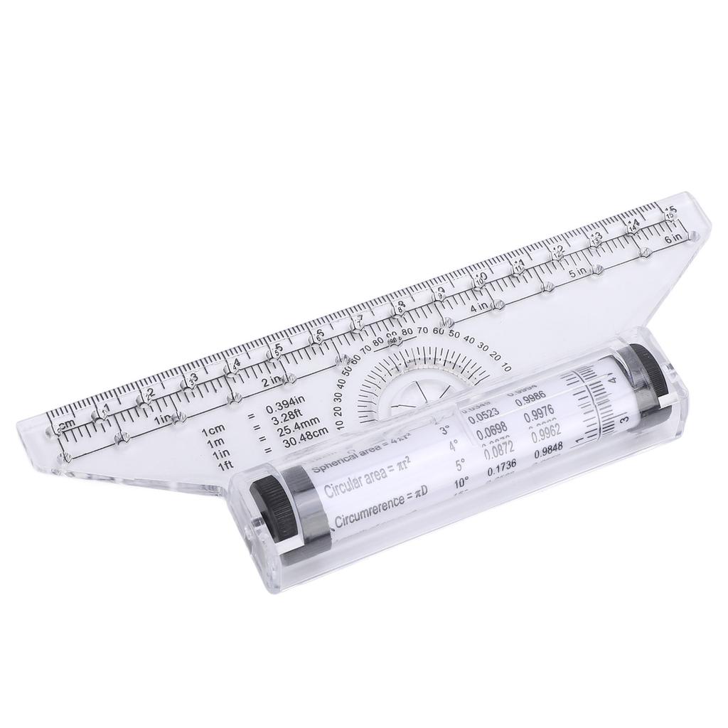 Rolling Ruler Parallel Line Arc Curve Drawing Measuring Roller Ruler with Built in Protractor
