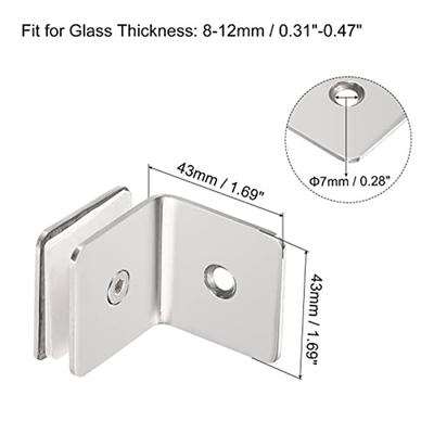 Stainless Steel 90° Glass Fixing Clips Connectors Shower Room Fixed Corner Code Frameless Glass Fixed Bracket Furniture Hardware