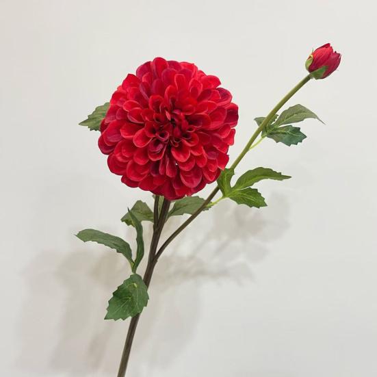 Artificial Chrysanthemum Ball Flowers with 1 Head Bloom And 1 Bud Fake Mums Hydrangea Bouquet for DIY Bridal Wedding Bouquet Home Garden Party Office