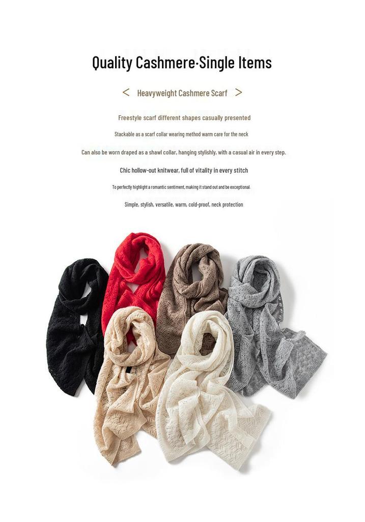 Cashmere Unisex Soft Shawl & Scarf, Medium-Long, Fluffy Knit for Autumn/Winter
