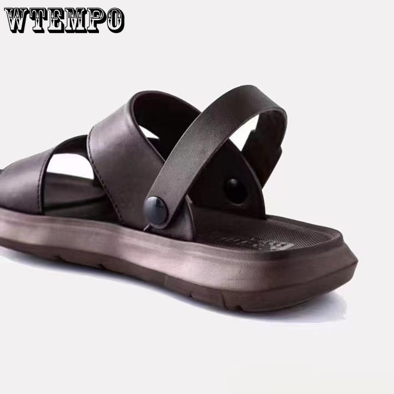 WTEMPO Mens Summer Sandals Thick Bottom Soft Bottom Casual Slides Slip Resistant Indoor Slipper Fashion Hiking Shoes Seaside Outdoor Beach Shoes