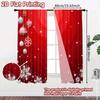 2pcs 2D Flat Printing Christmas Window Curtains Christmas Snowflakes Versatile 100% Polyester Without Electricity Festive Wall