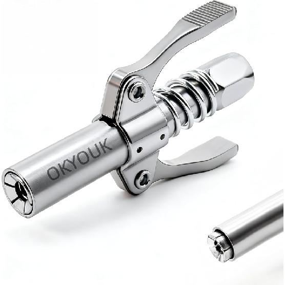 World s Smallest Grease Gun Coupler (Only 0.53 ),High Pressure Quick Release Grease Tips,Fit All 1/8 NPT Manual/Electric Grease Gun (Grease Gun New Coupler