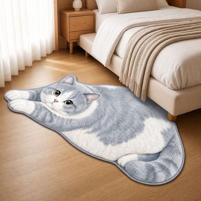 Decorative Rug Cat Shaped Rug Cat Pattern Animal Door Mat Cute Cat Floor Mat Living Room Decor