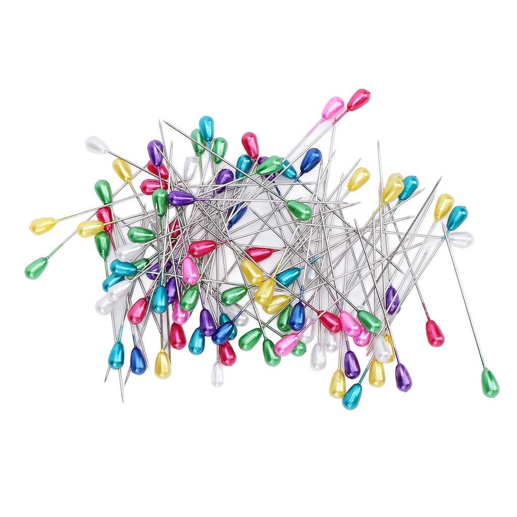 400Pcs Corsage Pins Teardrop Colored Pearl Head for Wedding Boutonniere Fabric Jewelry Making Sewing Flower Decorations
