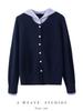 Women's 100% Pure Wool Color Block Cardigan Hoodie - Loose Knit Button-Up Sweater Coat