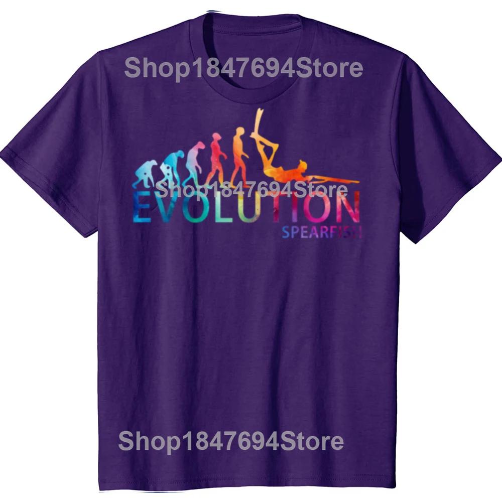 Spearfishing Evolution Retro Vintage Classic T Shirt Tee Tops Round Neck ShortSleeve Fashion Scuba Diving Tshirt Casual Tshirt