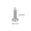 uxcell M2 Machine Screws, Bolts, M2x6mm, Silver Gray, Pan Head Machine Screws, 304 Stainless Steel, Pack of 30