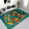 9 Koi Fish Lucky Carpet, Feng Shui Wealth Area Rug, Non-slip Mat for Bedroom Living Room