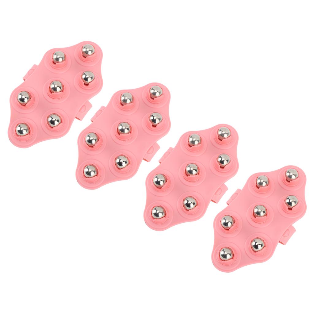 4pcs Palm Shaped Massage Glove Manual Glove Massager with 7 Roller Balls for Body Massage