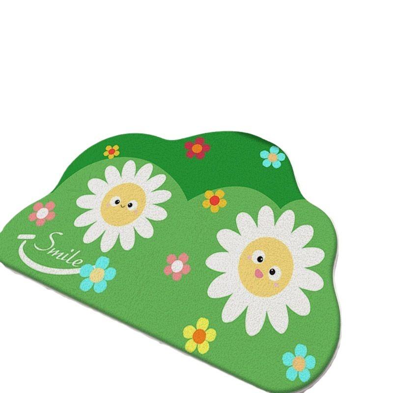 Cute Little Fresh Toilet Bathroom Floor Mat Bathroom Door Absorbent Foot Mat Non-slip Imitation Cashmere Carpet