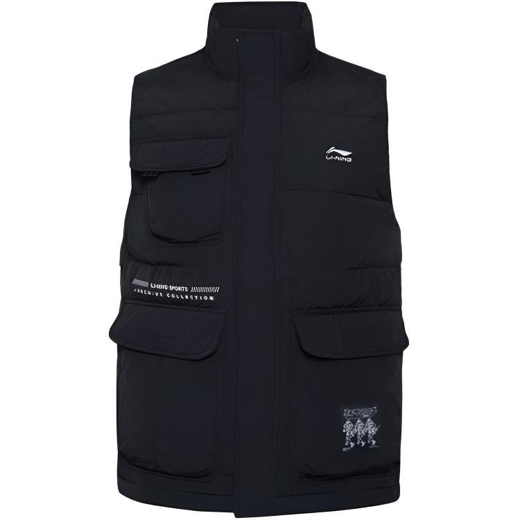 Li-Ning Logo Windproof Down Vest Black Men s AMRR027-1 S