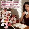 6 st/set Kärlek Träprydnad Hjärtformad Jubileum Bröllopsdekoration Hantverk Persikohjärta Atmosfär Alla hjärtans dag Gåva