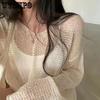WTEMPO Lockere Pullover mit langen Ärmeln Tops Aushöhlen Solide Sexy Gestrickte Pullover Damenmode Lässig Streetwear Schicke Pullover